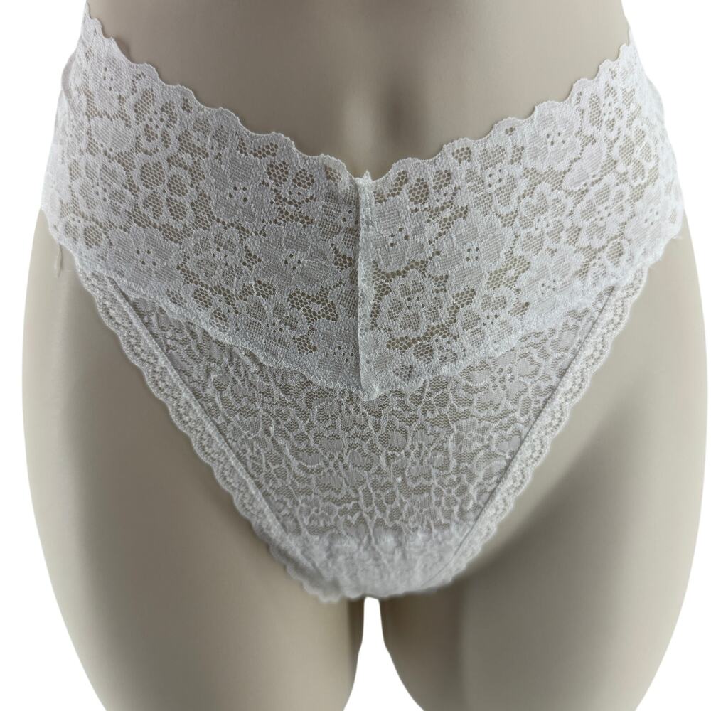 Aerie Lace Thong Underwear White Womens Large